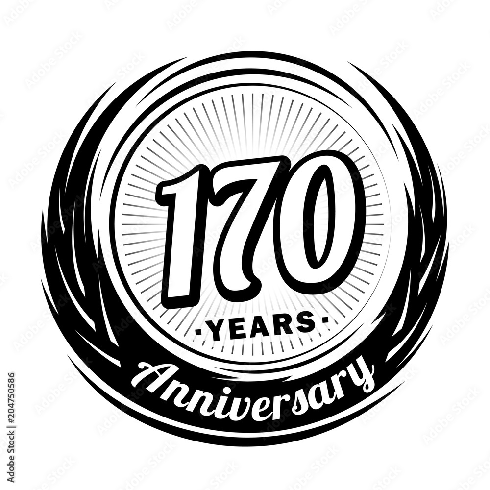 170 years anniversary. Anniversary logo design. 170 years logo.