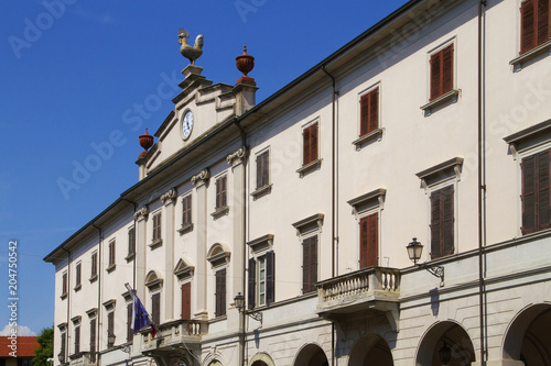 Canvas Print Galliate, Municipio, Piemonte, Italia, Europa, Town Hall in Galliate, Piedmont,