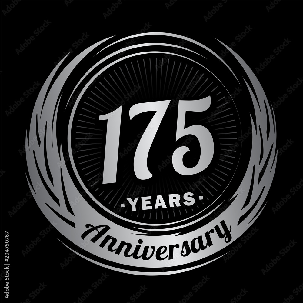 175 years anniversary. Anniversary logo design. 175 years logo.