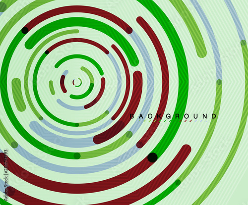 Circular lines, circles, geometric abstract background