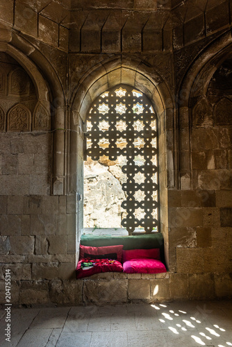 Fotografie, Obraz Interior of ancient Diri Baba mausoleum ,  14th century, Gobustan city, Azerbaij