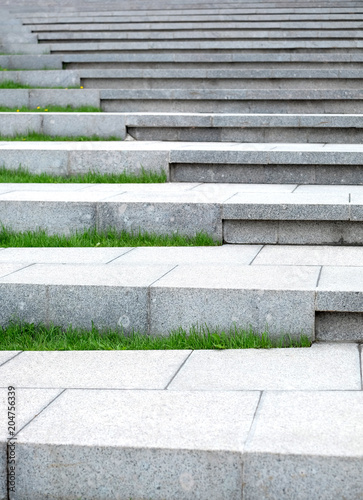 Pedestrianized stone staircase as achitecture design element front view horizontal closeup
