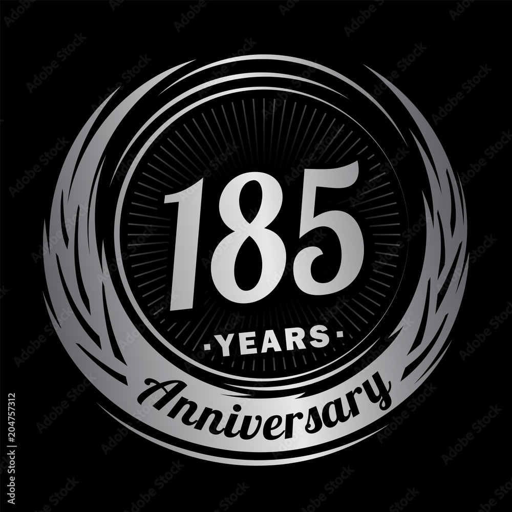 185 years anniversary. Anniversary logo design. 185 years logo.