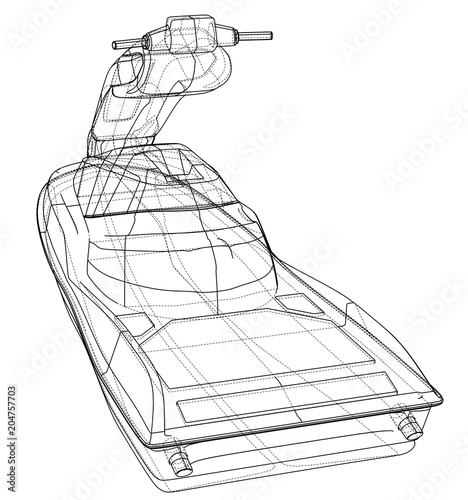 Jet ski sketch. Vector