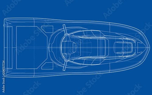 Jet ski sketch. Vector