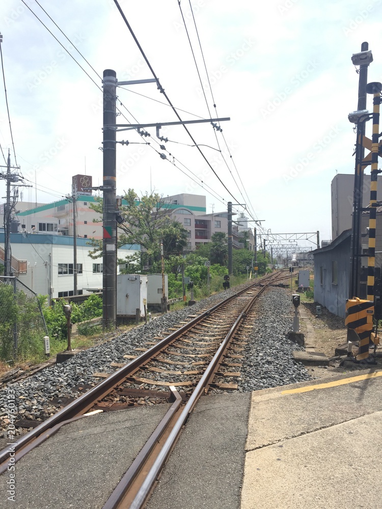 Fototapeta premium Electric train track