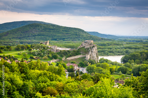 Ruins of castle Devin on Danube river  Bratislava  Slovakia