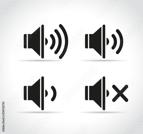 sound speaker icons on white background