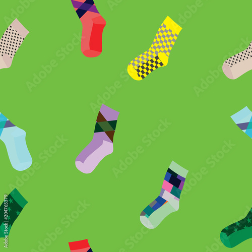Seamless socks pattern. vector illustration
