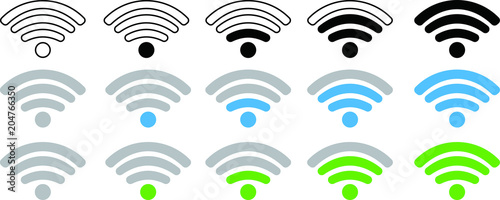 Blue Signal icon of radio wave status 3