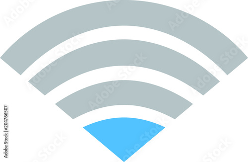 Blue Signal icon of radio wave status 1