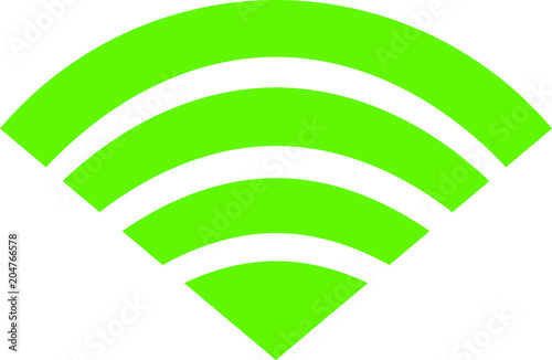 Green Signal icon of radio wave status 4