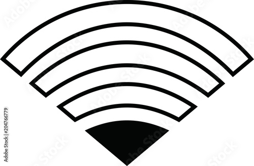 Black Signal icon of radio wave status 1