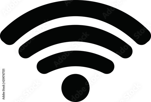Round Black Signal icon of radio wave status 4