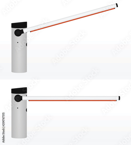 Open and closed barrier. vector illustration