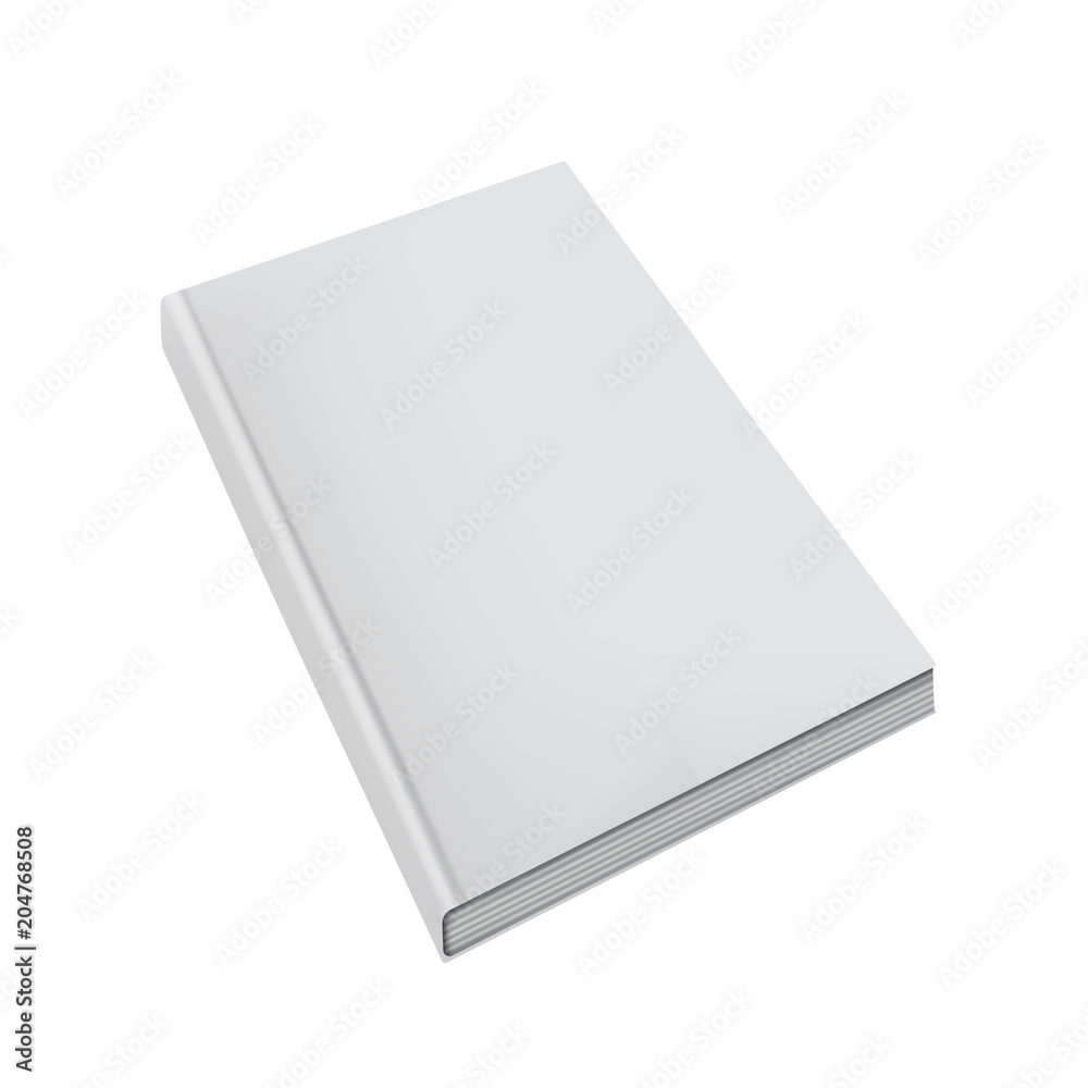 Realistic, white blank book template for design. Realistic, white blank book template for design.