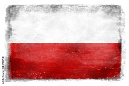 Obraz na płótnie White and red flag of Poland destroyed and stained during fights - without subtitles w salonie