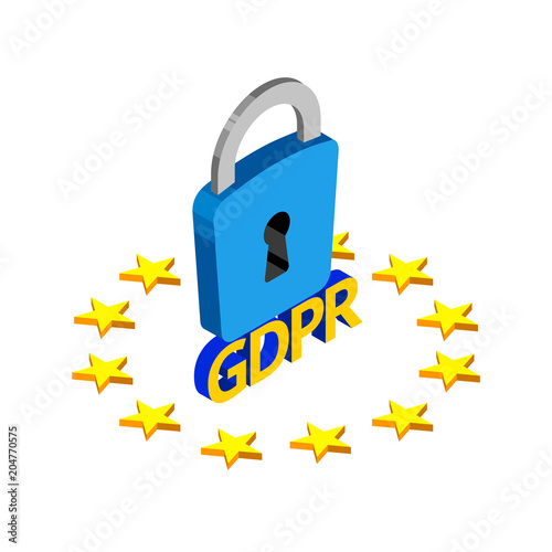 General data protection relation vector isometric illustration. GDPR