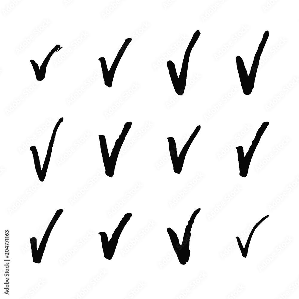 Painted check mark isolated on white background. Painted check mark isolated on white background.