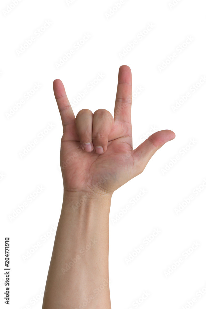 Hand symbol isolated on white background Hand symbol isolated on white background