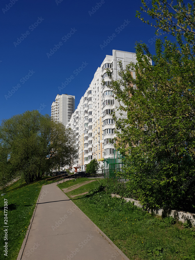 city landscape in an ecologically clean place in Khimki, Russia