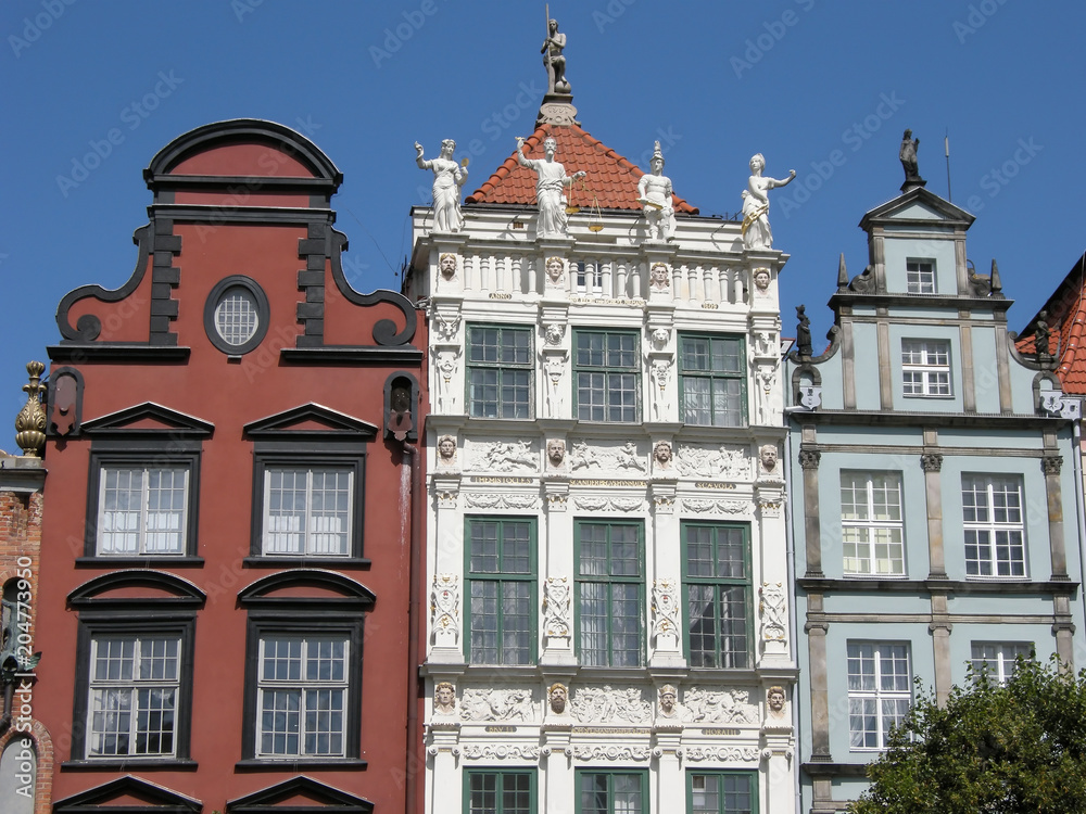 Obraz premium Gdansk, Sanierte Altbauten