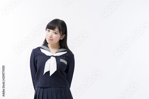 Bild auf Leinwand 女学生　セーラー服