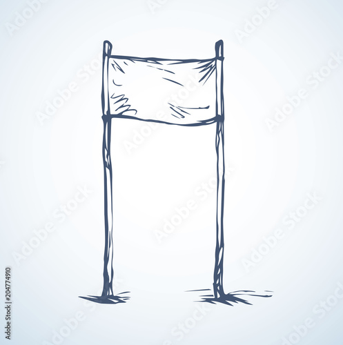 Ski slalom gate. Vector drawing