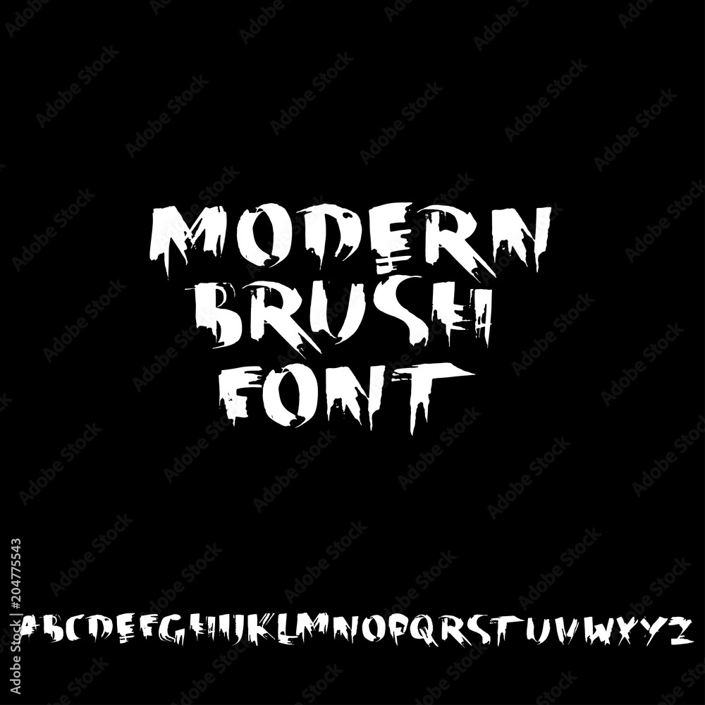 Grunge distress font. Modern dry brush ink letters. Handwritten alphabet. Vector illustration. Grunge distress font. Modern dry brush ink letters. Handwritten alphabet. Vector illustration.