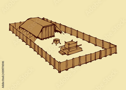 Tabernacle of Moses. Vector drawing