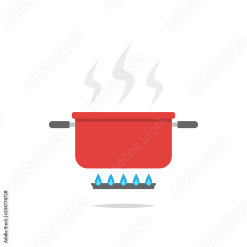 Cooking pot on stove vector isolated