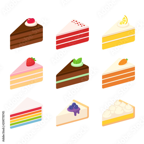 Cakes illustration set