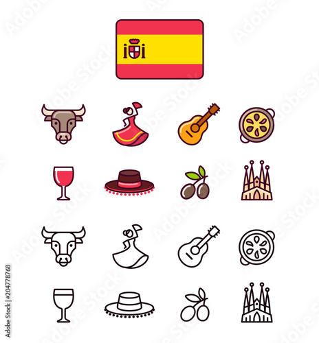 Spain icons set