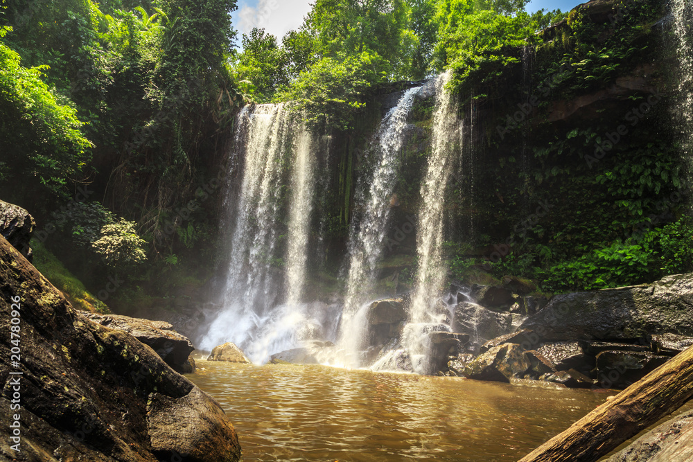 Obraz premium The Phnom Kulen waterfall, Siem Reap, Cambodia.
