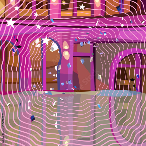 painted background scenery for a party in pink