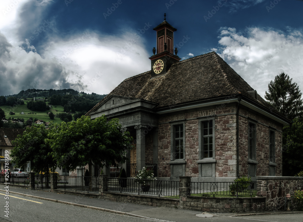 Fototapeta premium Old town hall, Swiss village of Flums