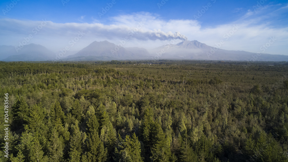 Fototapeta premium Eruption of the Calbuco volcano in April of 2015