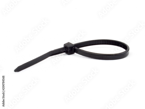 Single black cable tie