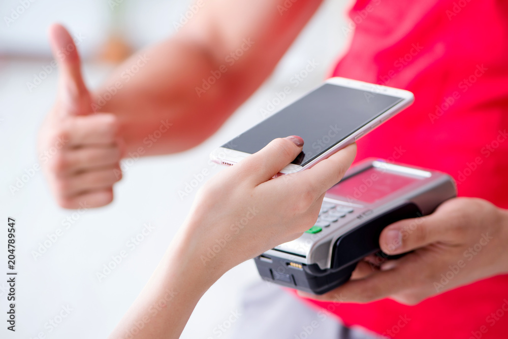 Concept of paying with POS terminal Concept of paying with POS terminal