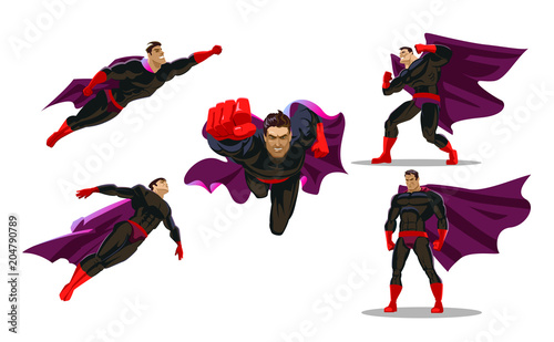 Fotografia Comic superhero actions in different poses