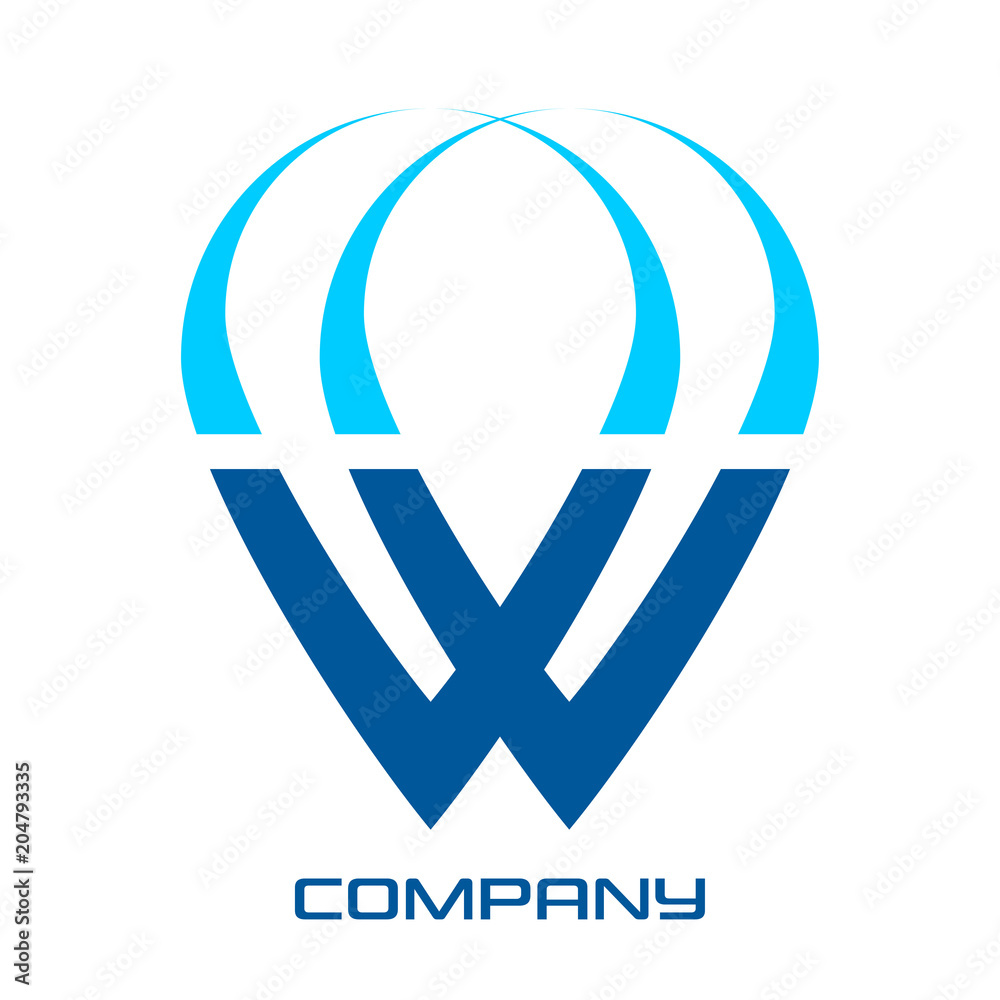 Obraz premium A drop of water and the letter W logo