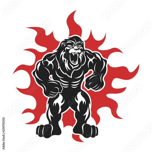 Fototapeta Naklejka Na Ścianę i Meble -  Modern athlete lion logo