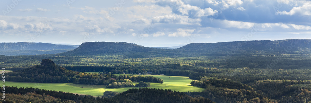 Panoramic afternoon view on Czech Switzerland