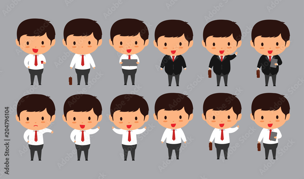 Elegant young business man vector illustration set2 Elegant young business man vector illustration set2