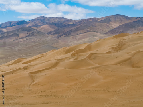 Large dunes in the Atacama desert  near the city of Copiapo  Northern Chile