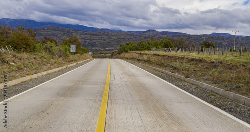 This part of the Carretera Austral is located between Coyhaique and Villa Cerro Castillo in the Patagonia of Chile. April 2017 in the middle of autumn