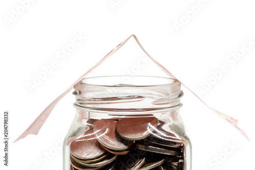 Banknote roof cover the gla...