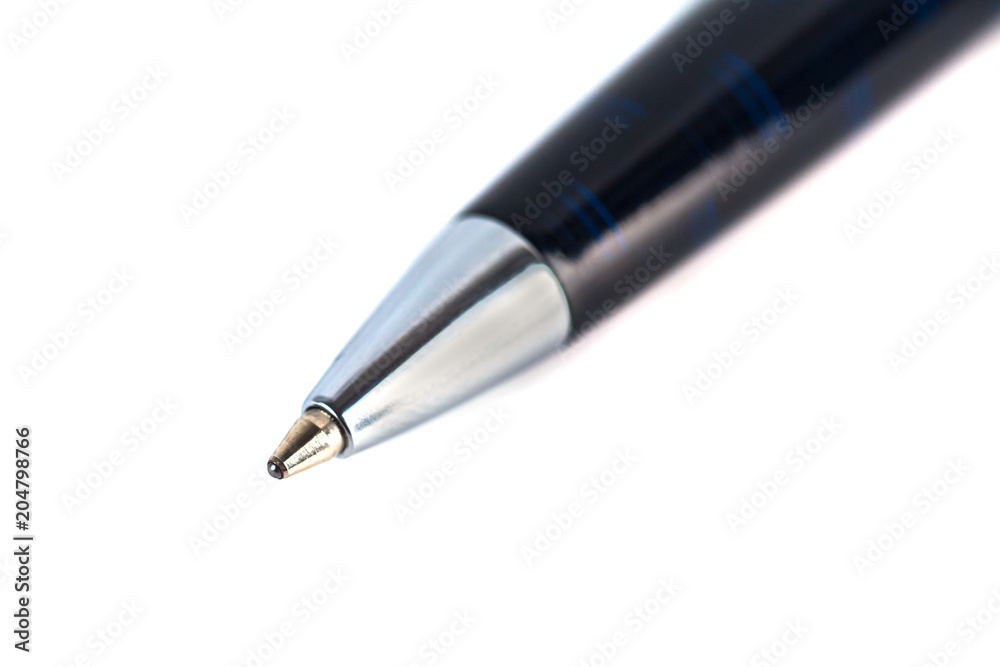 Blue ballpoint pen isolated on white background Blue ballpoint pen isolated on white background