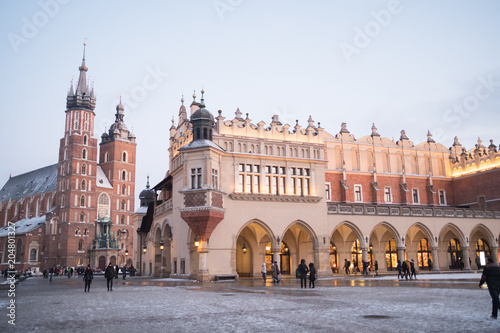 Cracow old town and church photo
