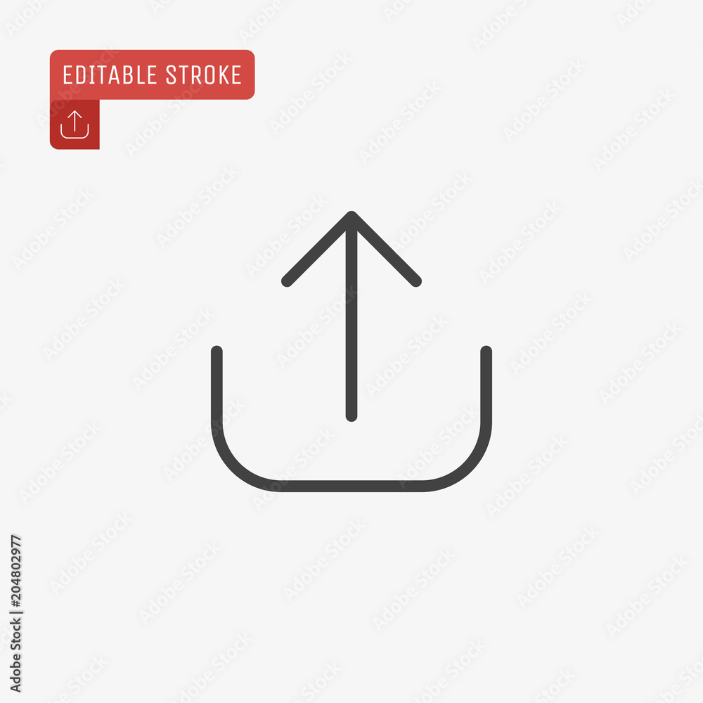 Outline Upload icon isolated on grey background, for website design, mobile application, logo, ui. Editable stroke. Vector illustration. Eps10. Outline Upload icon isolated on grey background, for website design, mobile application, logo, ui. Editable stroke. Vector illustration. Eps10.